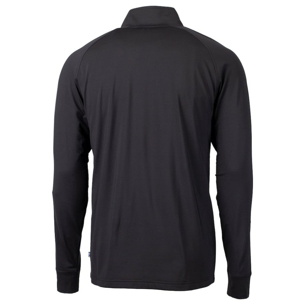 New York Yankees Cutter & Buck Big & Tall Adapt Eco DryTec Raglan Quarter-Zip Jacket - Black