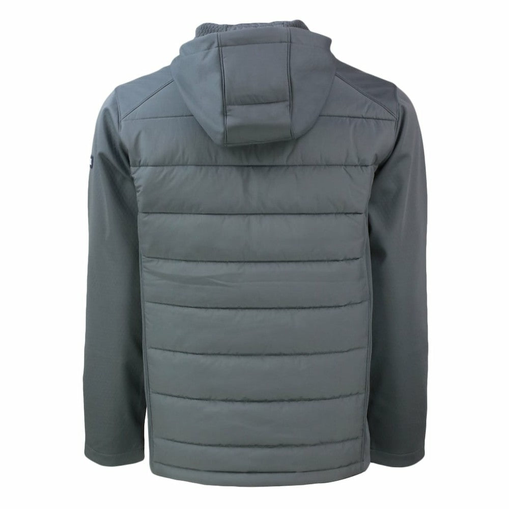 New York Yankees Cutter & Buck Big & Tall Evoke Hybrid Eco Softshell Recycled Full-Zip Hooded PrimaLoft Jacket - Gray