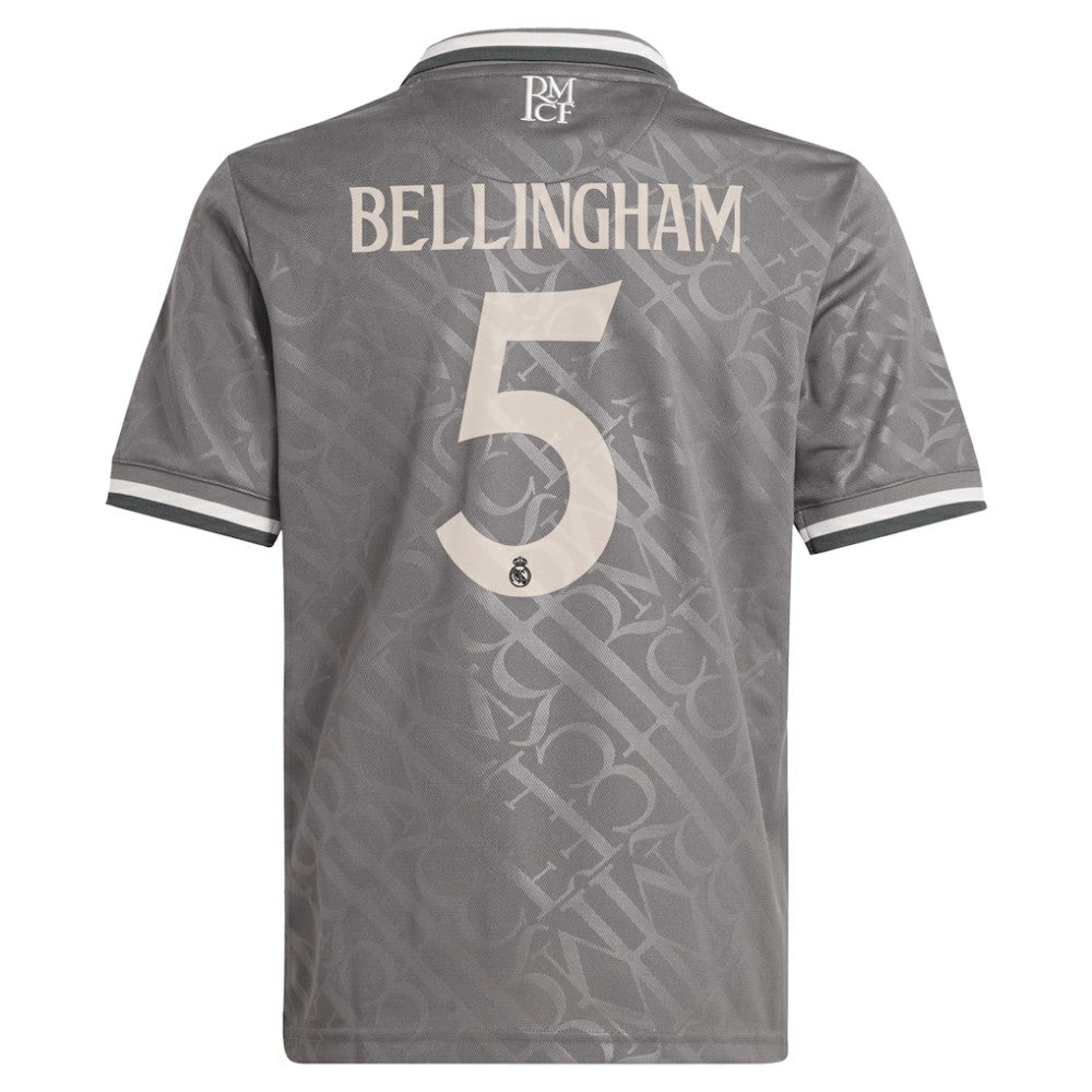 Jude Bellingham Real Madrid Originals Youth 2024/25 Third Replica Player Jersey - Charcoal | Adidas shop
