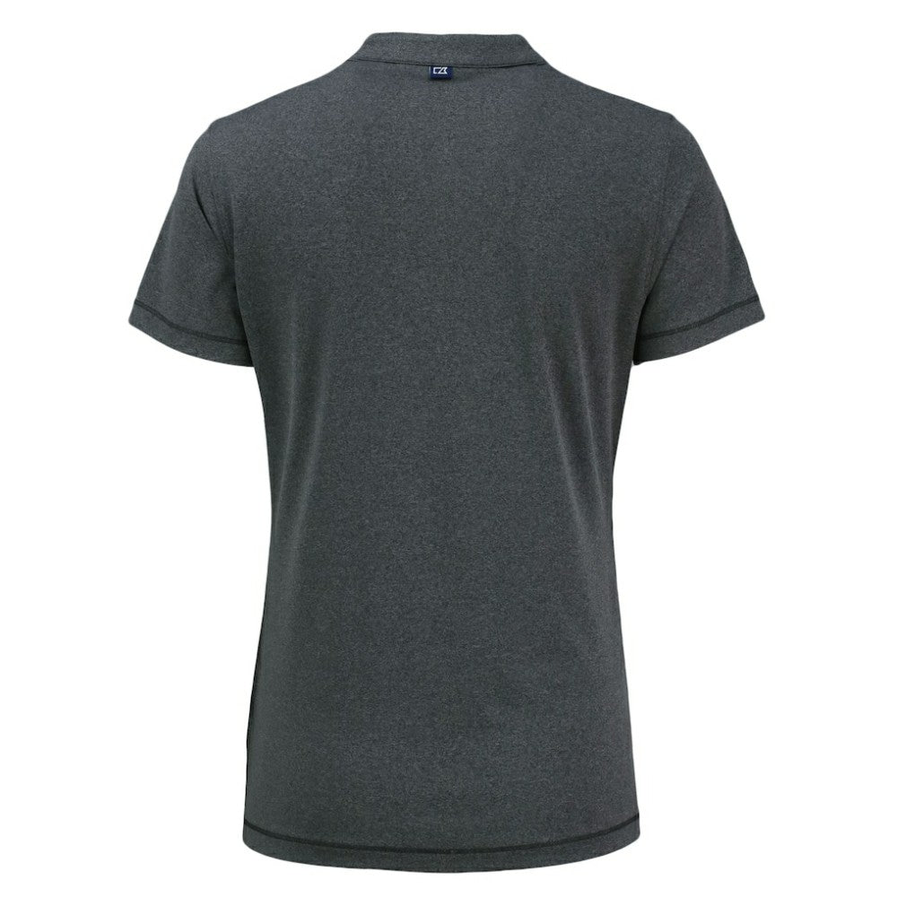 Tampa Bay Rays Cutter & Buck Women's Forge Stretch Blade DryTec V-Neck Polo - Heather Black