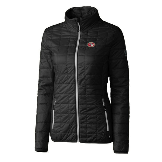 San Francisco 49ers Cutter & Buck Women's Rainier PrimaLoft Eco Insulated Full-Zip Puffer Jacket - Black for sale