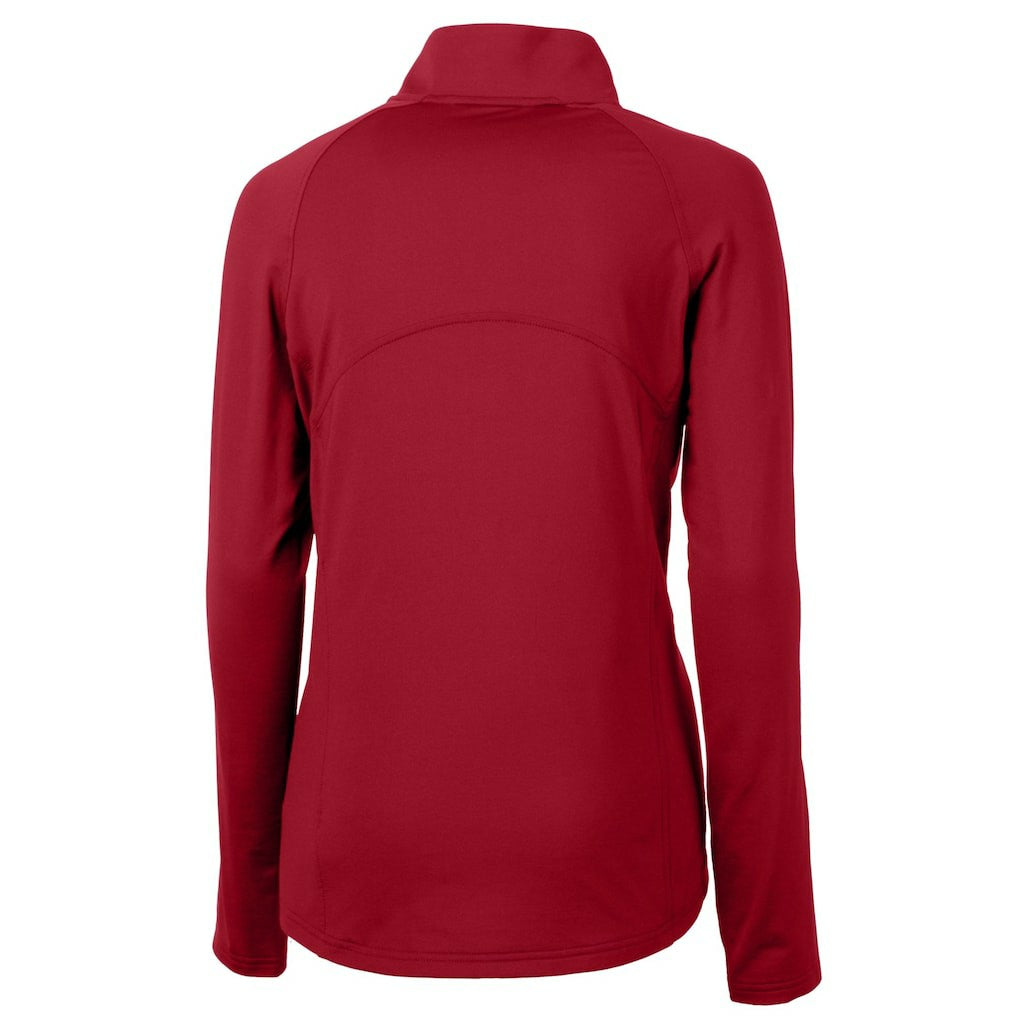 San Francisco 49ers Cutter & Buck Women's Adapt Eco Knit Stretch Recycled Raglan Half-Zip Top - Red outlet