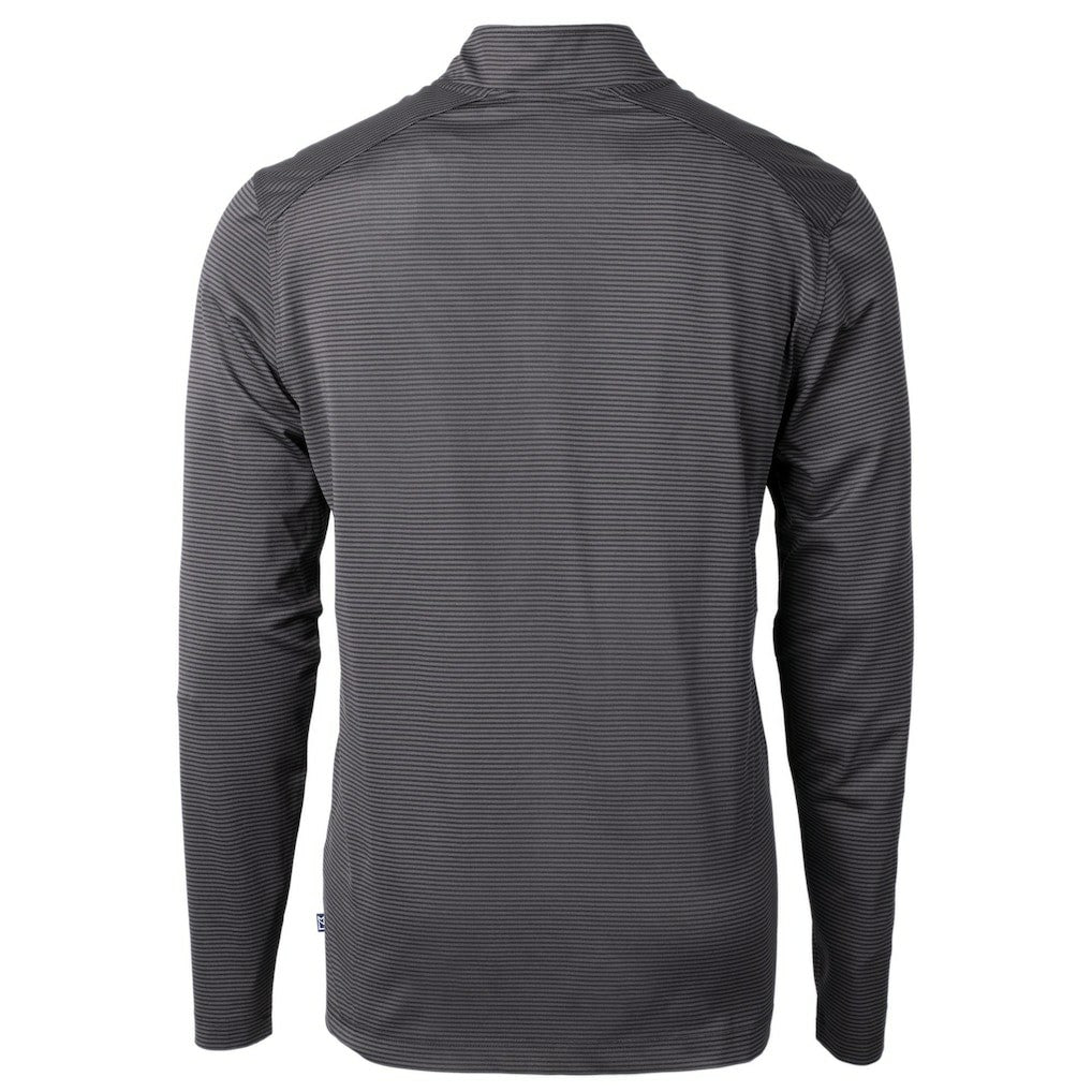 San Francisco 49ers Cutter & Buck Big & Tall Virtue Eco Pique Micro Stripe Tri-Blend Quarter-Zip Jacket - Black for sale