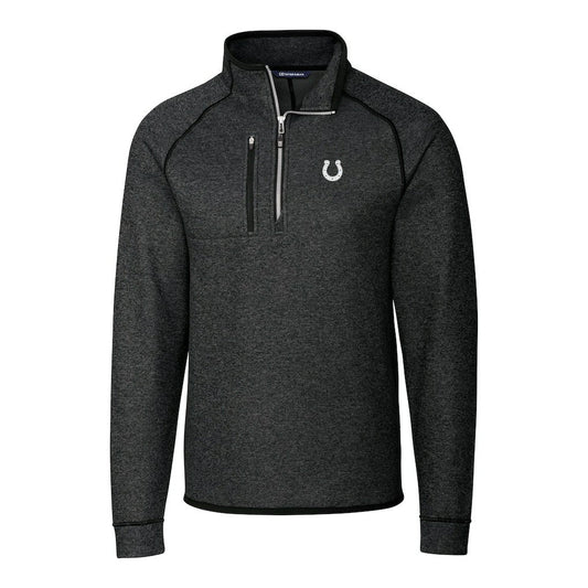 Indianapolis Colts Cutter & Buck Big & Tall Mainsail Sweater-Knit Half-Zip Jacket - Heather Charcoal on sale
