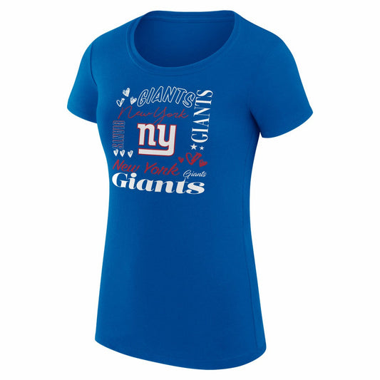 New York Giants G-III 4Her by Carl Banks Women's Super-Slim Fit Lightweight Collage Team T-Shirt - Royal online
