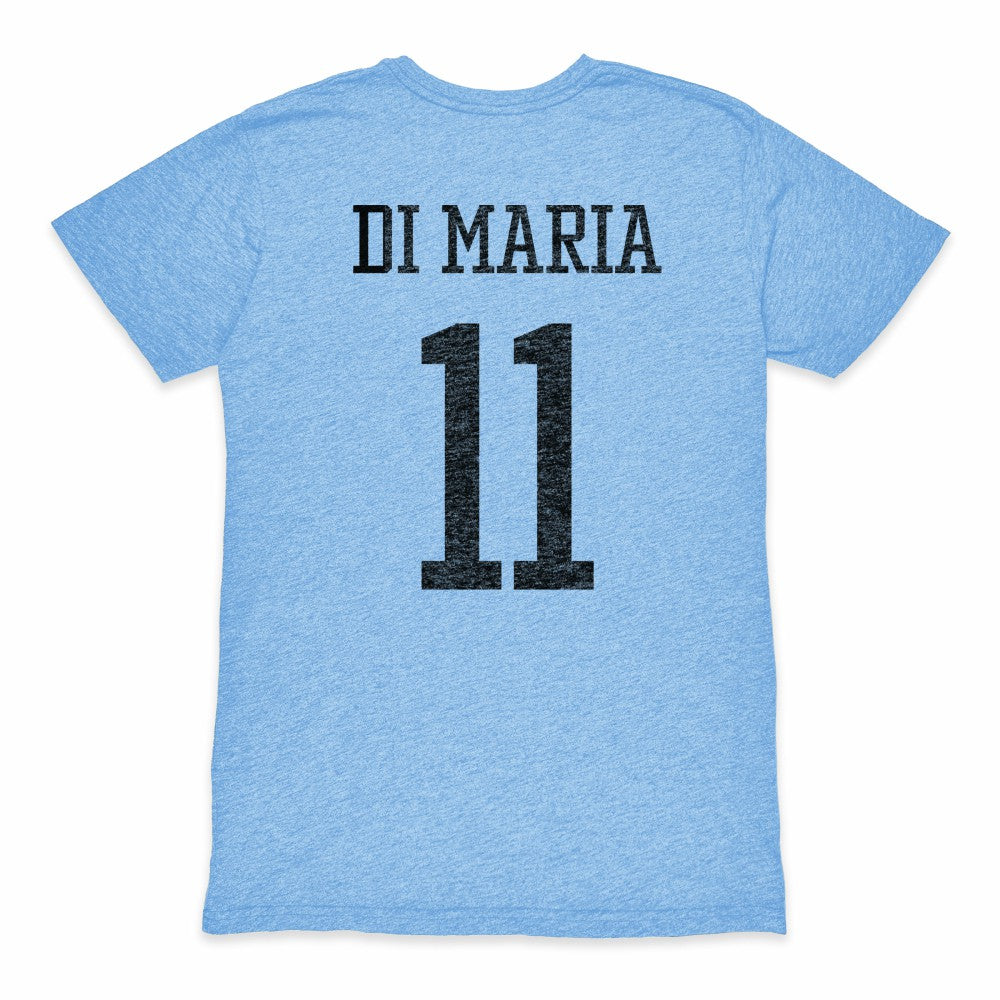 Angel Di Maria Argentina National Team 1863FC Retro Player Tri-Blend T-Shirt - Light Blue sale