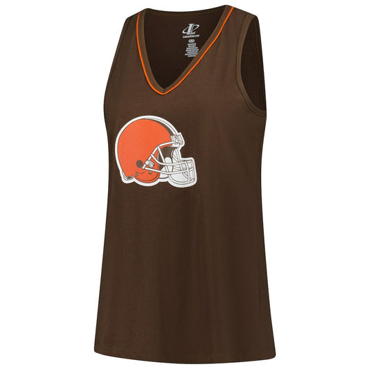 Cleveland Browns Logo Athletic Women's Plus Size Stellar Win V-Neck Tank Top - Brown online