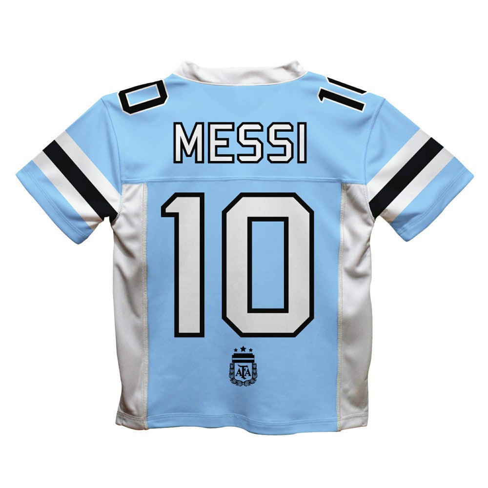 Lionel Messi Argentina National Team Vive La Fete Football Jersey - Light Blue for sale