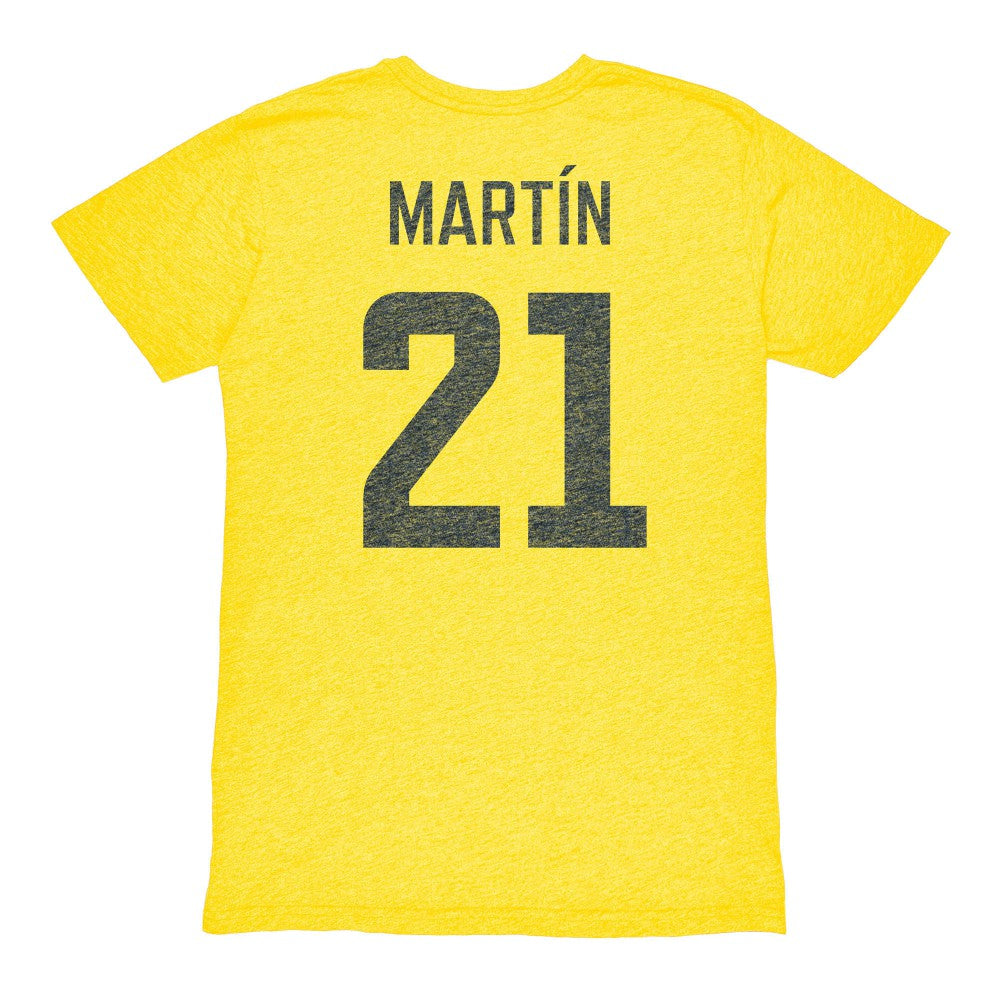 Henry Martin Club America 1863FC Vintage Player Name & Number Tri-blend T-Shirt - Yellow outlet