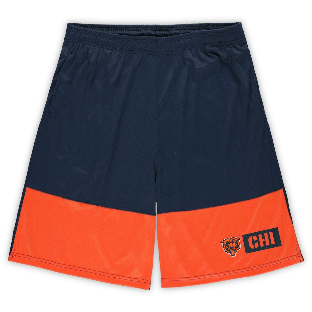 Chicago Bears Big & Tall Best of the Best Performance Shorts - Navy/Orange outlet
