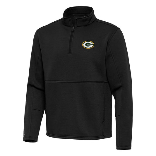 Green Bay Packers Antigua Twist Quarter-Zip Pullover Jacket - Black outlet