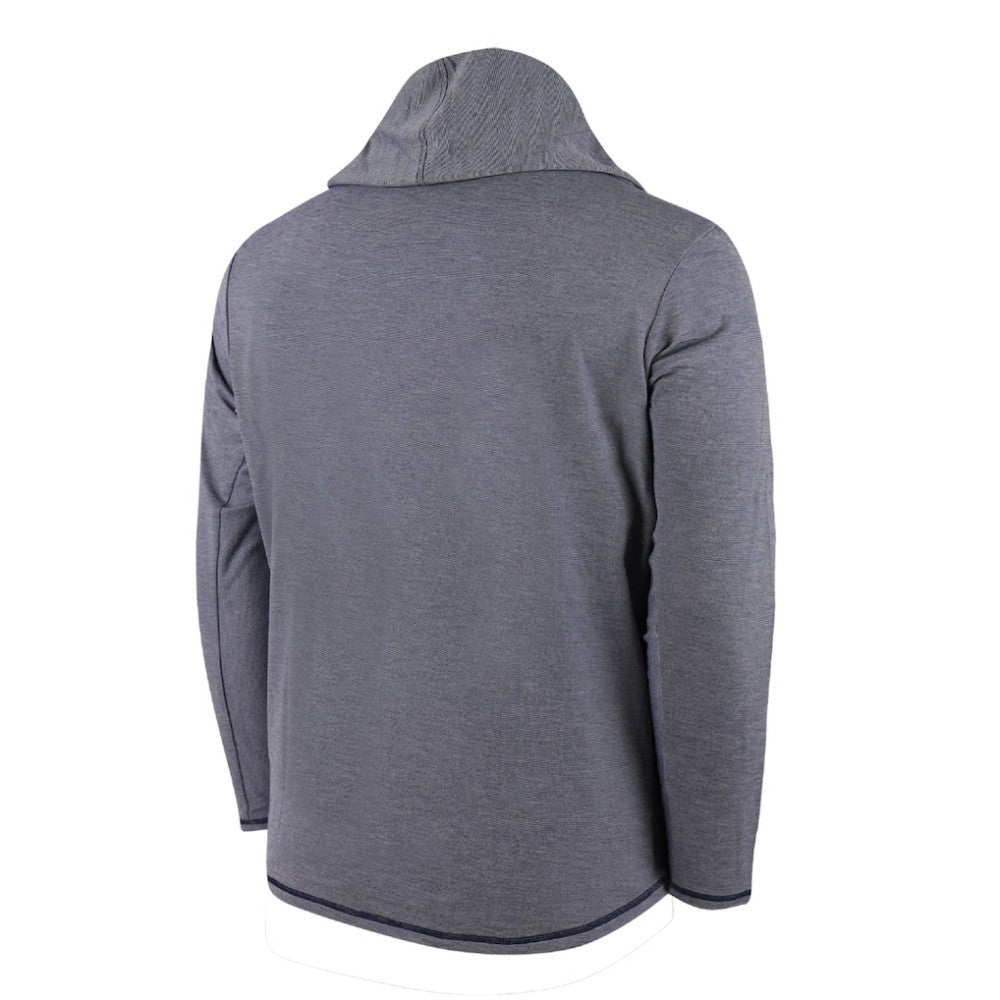 Detroit Tigers Butter Stripe Tri-Blend Long Sleeve Hoodie T-Shirt - Navy