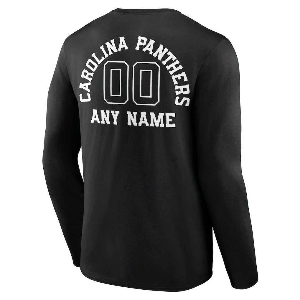 Carolina Panthers Personalized Name & Number Monochrome Long Sleeve T-Shirt - Black for sale