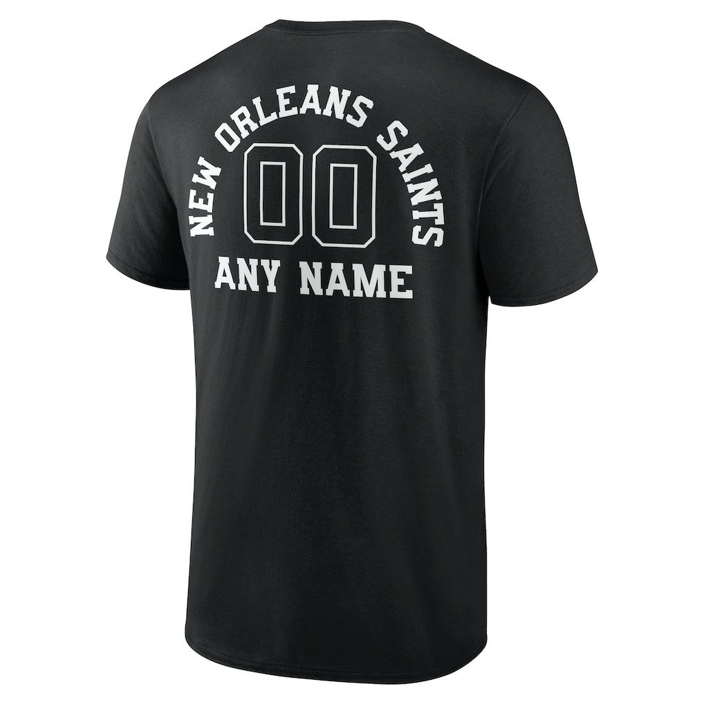 New Orleans Saints Personalized Name & Number Monochrome T-Shirt - Black online