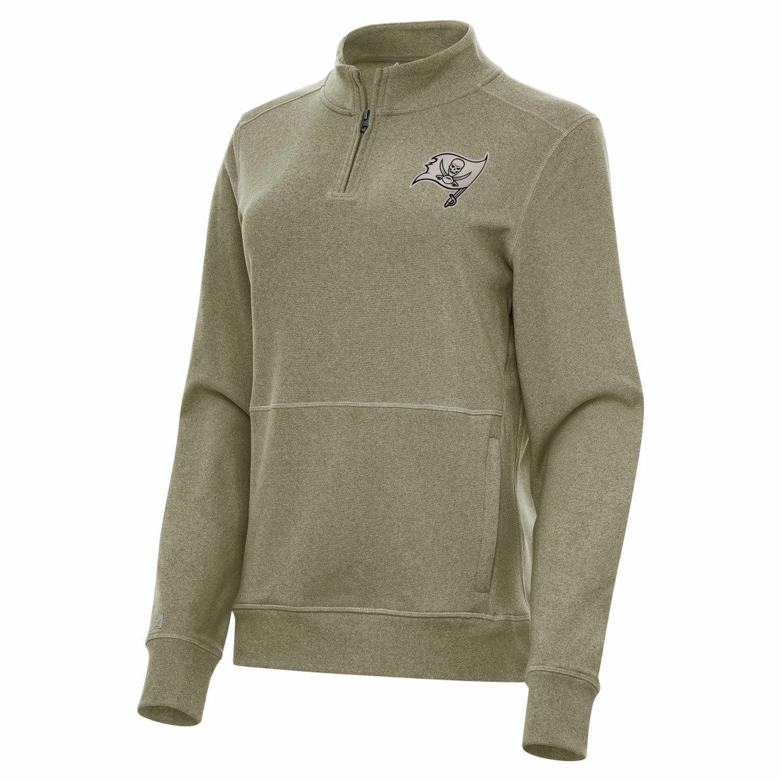 Tampa Bay Buccaneers Antigua Women's Crush Quarter-Zip Top - Olive discount