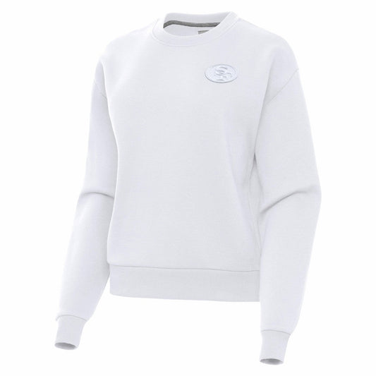 San Francisco 49ers Antigua Women's Victory Crew Pullover Sweatshirt - White online