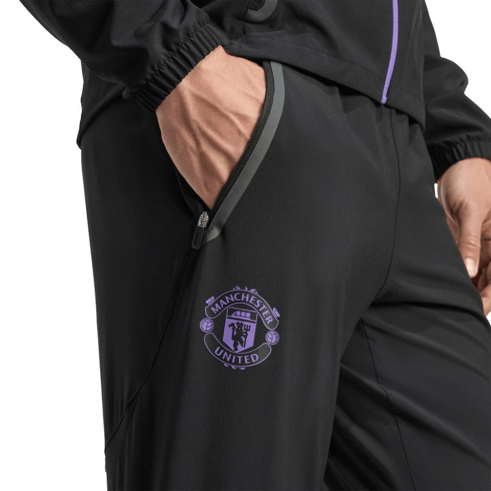 Manchester United 2025/26 Tiro Vis Tech AEROREADY Travel Pants - Black | Adidas for sale