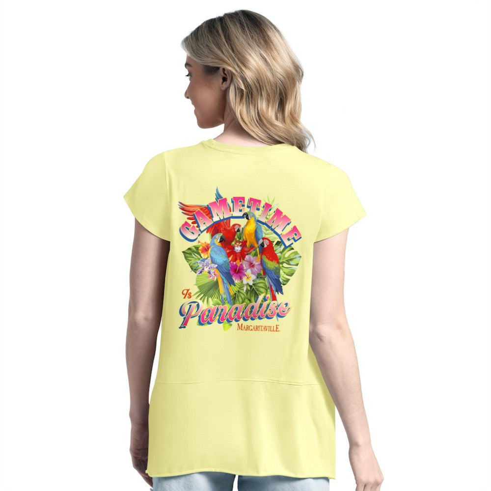 San Diego Padres Margaritaville Women's Gametime is Paradise T-Shirt - Yellow