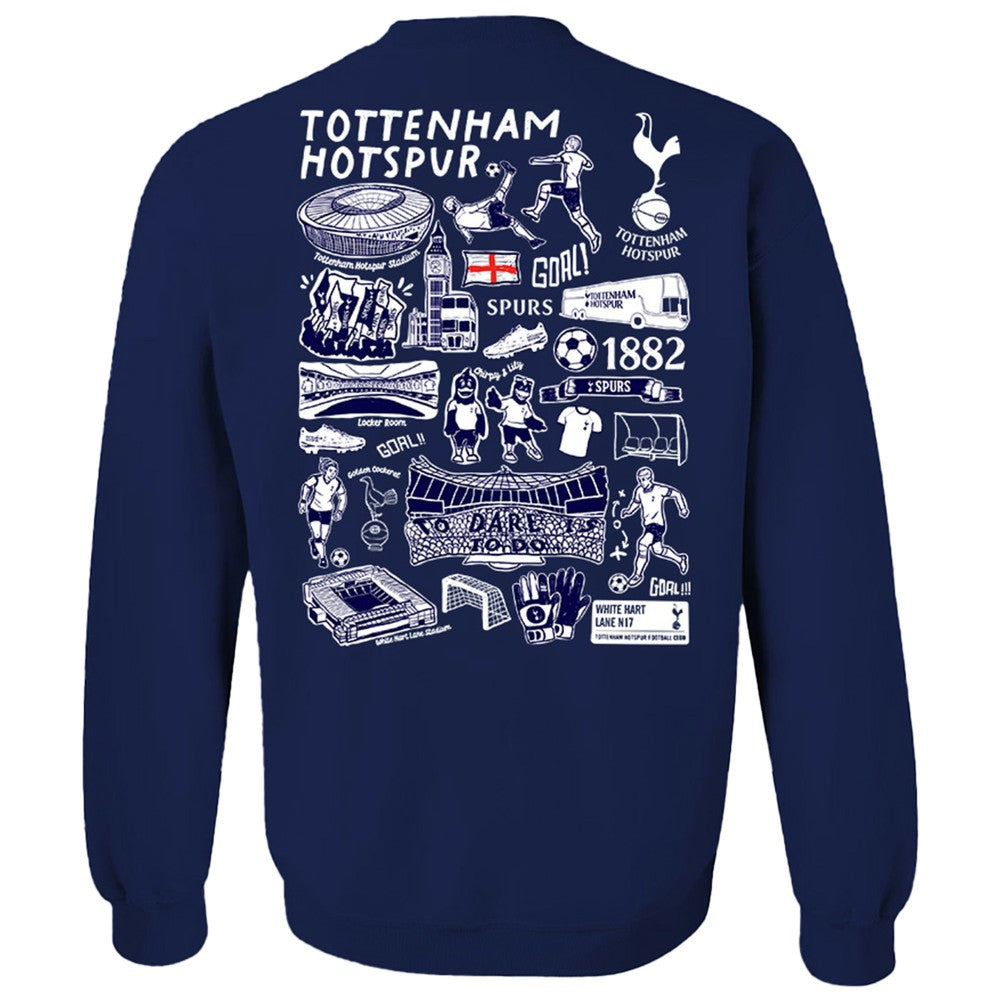 Tottenham Hotspur Vive La Fete Women's Impressions Artwork Pullover Sweatshirt - Navy cheap