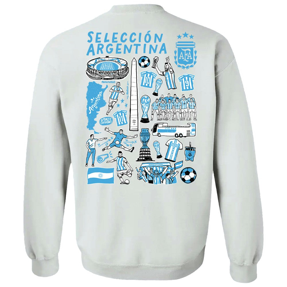 Argentina National Team Vive La Fete Women's Impressions Artwork Pullover Sweatshirt - White online