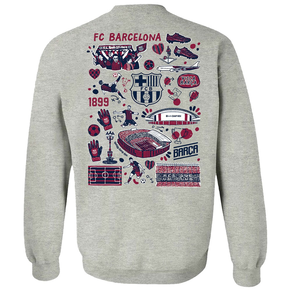 Barcelona Vive La Fete Women's Impressions Artwork Pullover Sweatshirt - Gray cheap