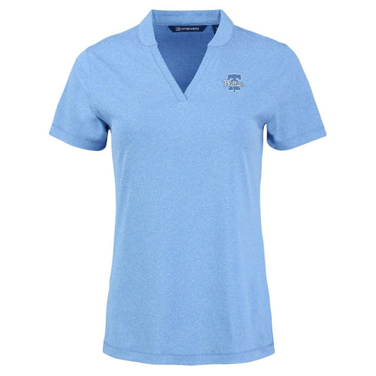 Philadelphia Phillies Cutter & Buck Forge Heathered Stretch Blade Top - Heather Powder Blue