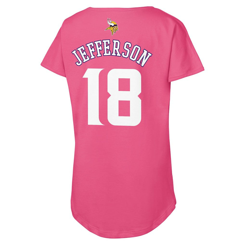 Justin Jefferson Minnesota Vikings Outerstuff Girls Youth Player Name & Number T-Shirt - Pink outlet
