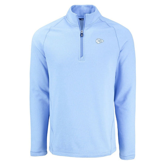 Kansas City Chiefs Cutter & Buck Peshastin Eco Fleece Recycled Raglan Quarter-Zip Top - Powder Blue discount
