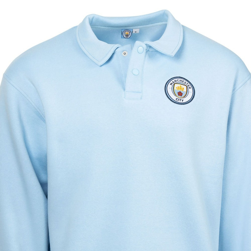 Manchester City Sport Design Sweden Retro Relaxed Fleece Sweatshirt - Light Blue sale