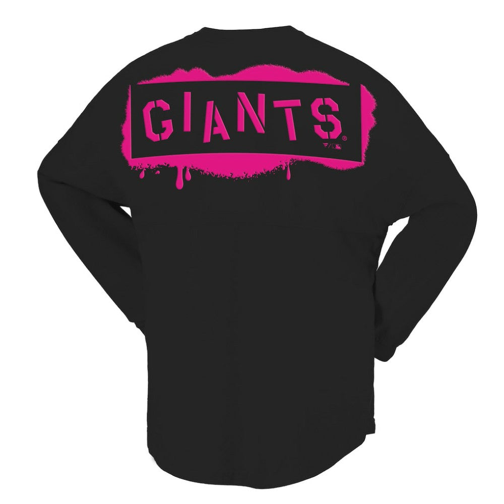 San Francisco Giants Women's Neon Jersey Long Sleeve T-Shirt - Black
