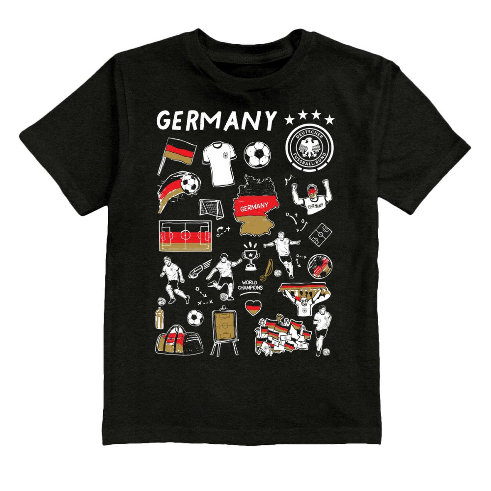 Germany National Team Vive La Fete Youth Impressions Artwork T-Shirt - Black for sale