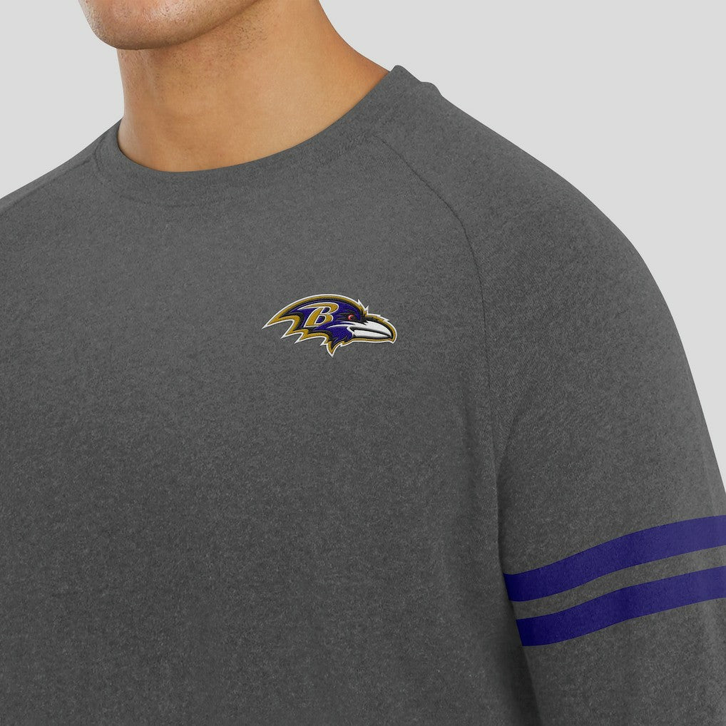 Baltimore Ravens J. Palmer Players Lounge Raglan Tri-Blend Sweatshirt - Dark Heather Gray sale