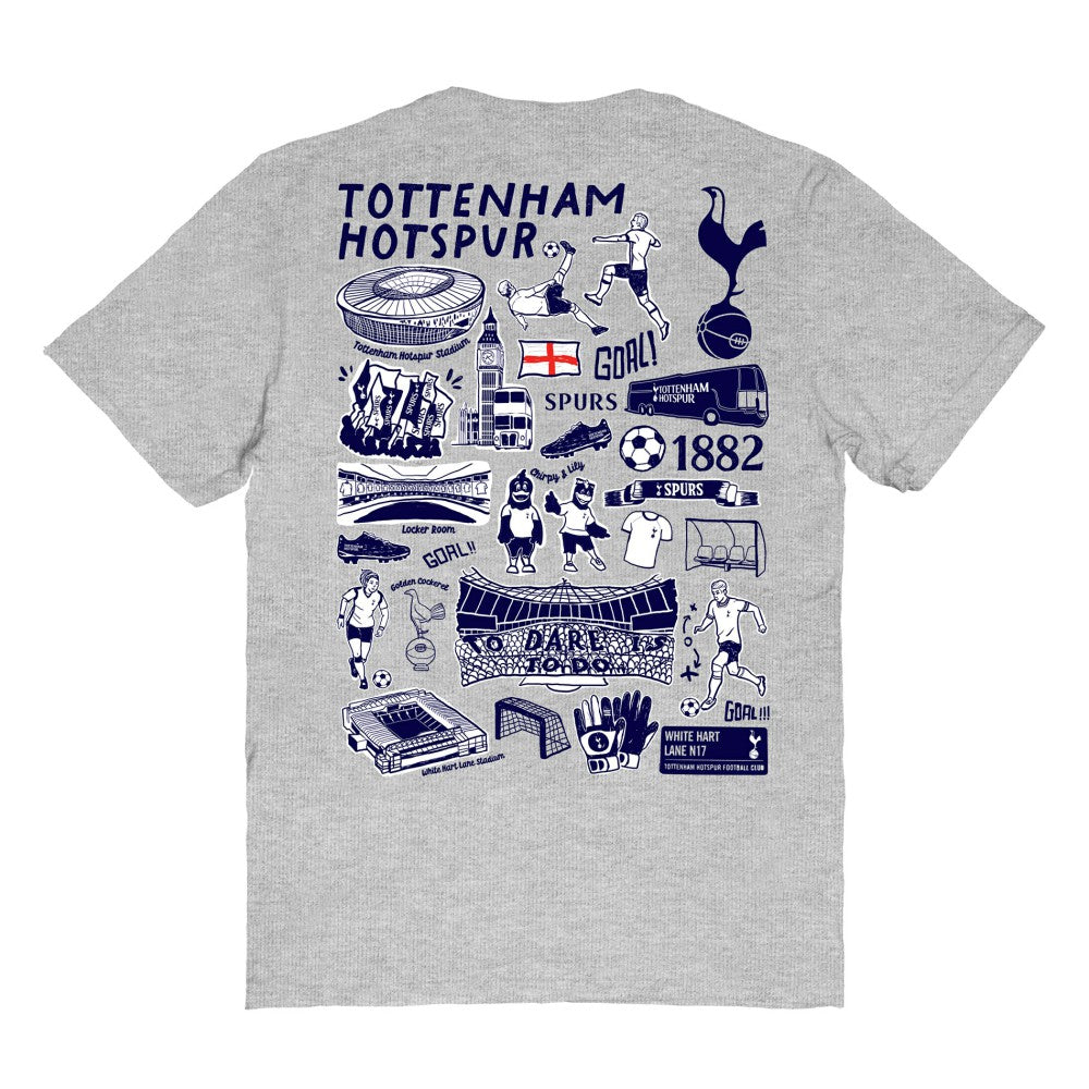 Tottenham Hotspur Vive La Fete Women's Impressions Artwork T-Shirt - Heather Gray outlet