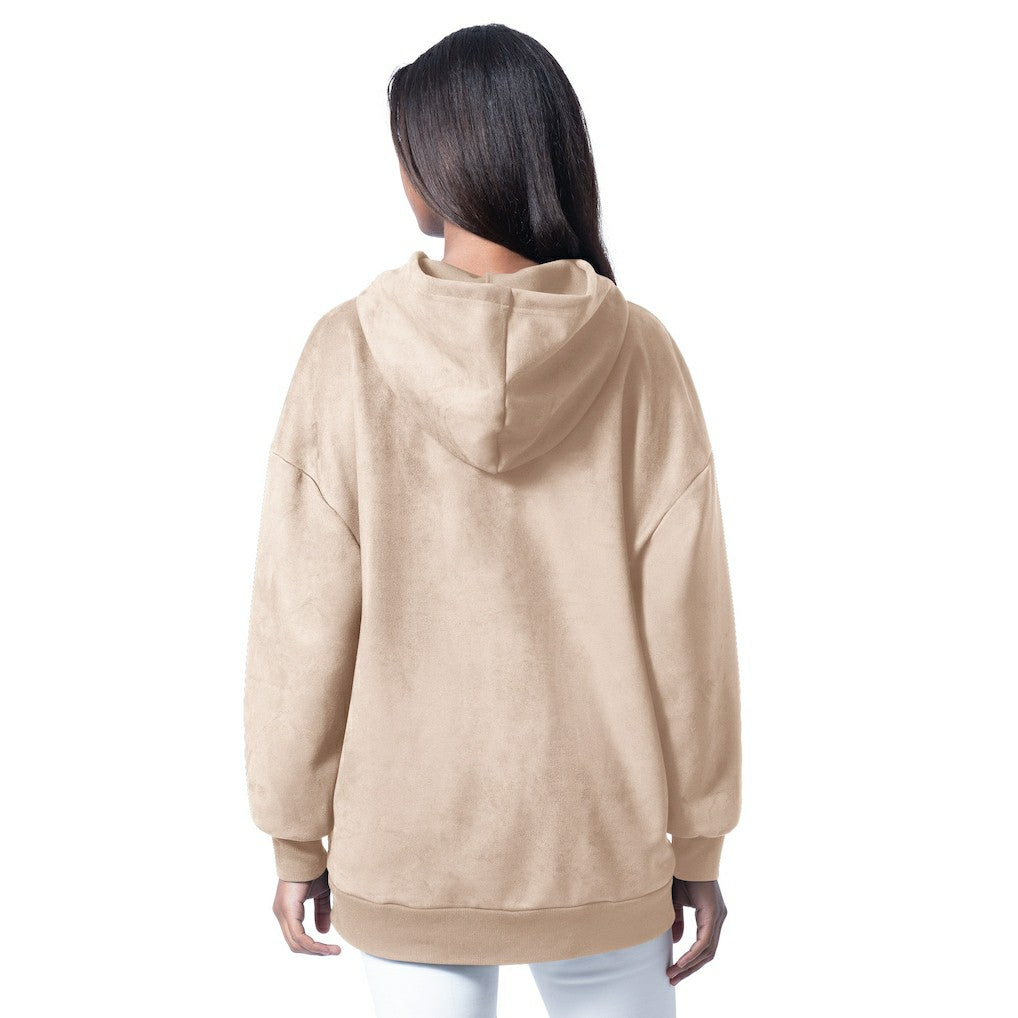 Kansas City Chiefs G-III 4Her by Carl Banks Women's Best Hitter Oversized Tunic Pullover Hoodie - Cream sale