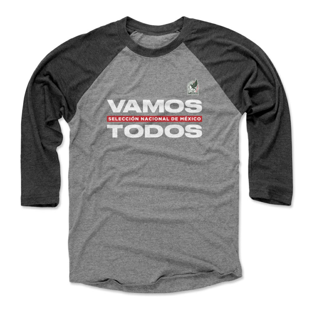 Mexico National Team 500 Level Vamos Todos 3/4-Sleeve Tri-Blend Baseball T-Shirt - Black/Heather Gray online