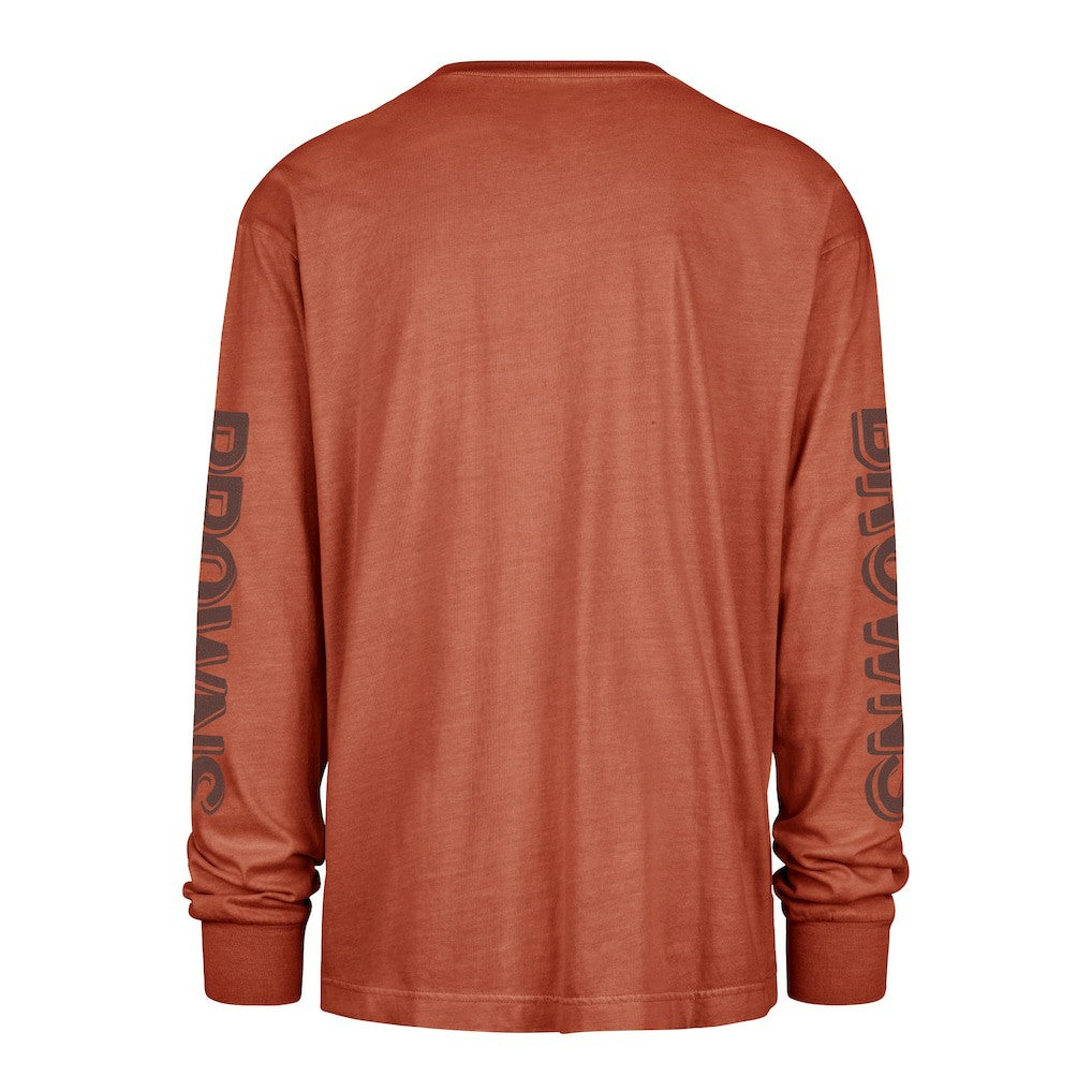 Cleveland Browns '47 Cairn Ravine Foundation Throwback Long Sleeve T-Shirt - Orange on sale