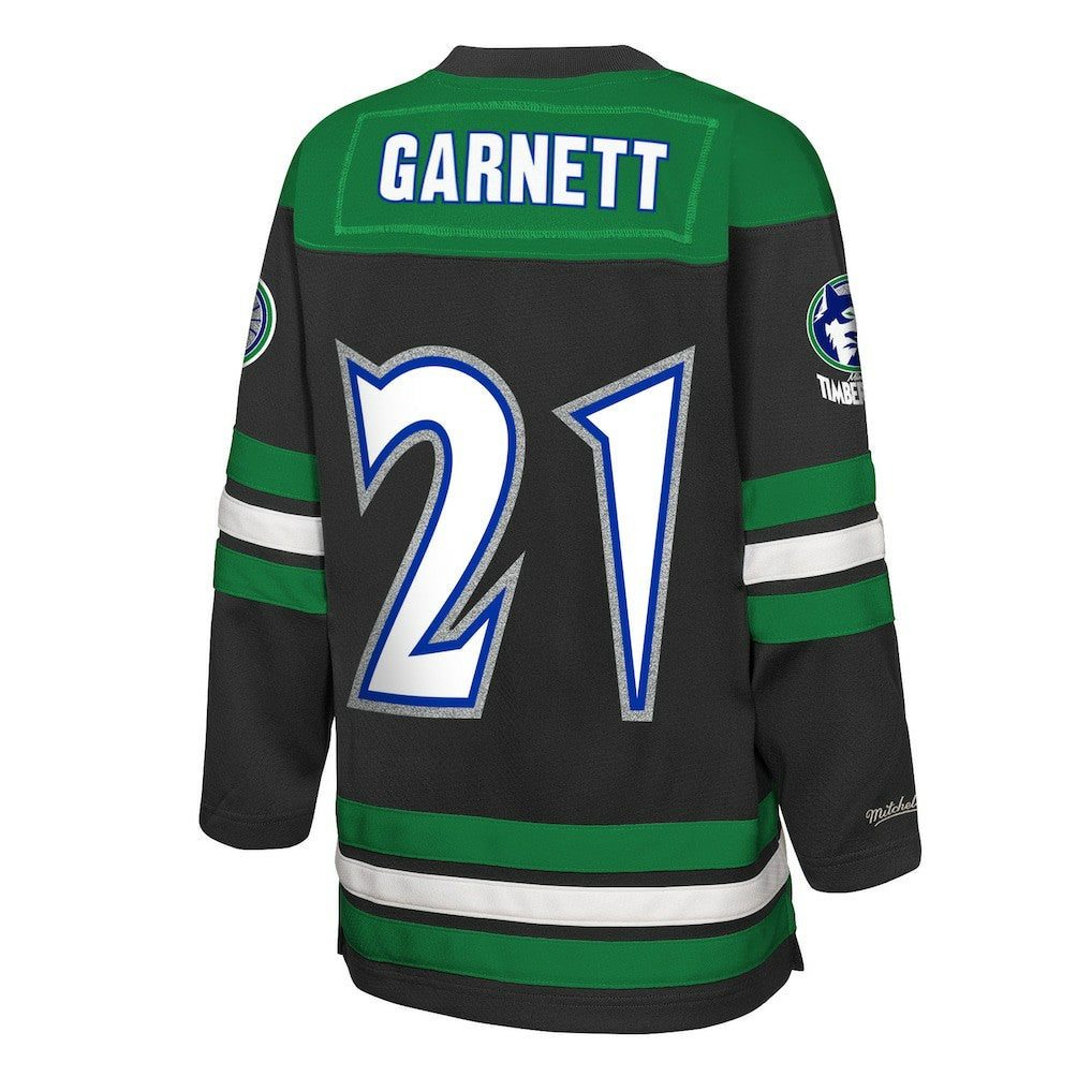 Kevin Garnett Minnesota Timberwolves Youth Maxxed Out 2.0 Fashion Hockey Jersey - Black | Mitchell & Ness sale