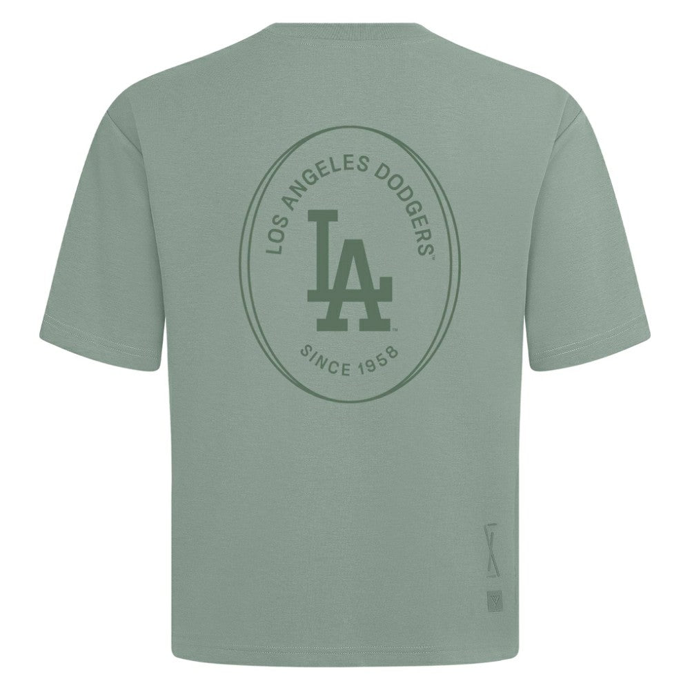 Los Angeles Dodgers Levelwear Register Oversized Luxe Signature Knit T-Shirt - Green