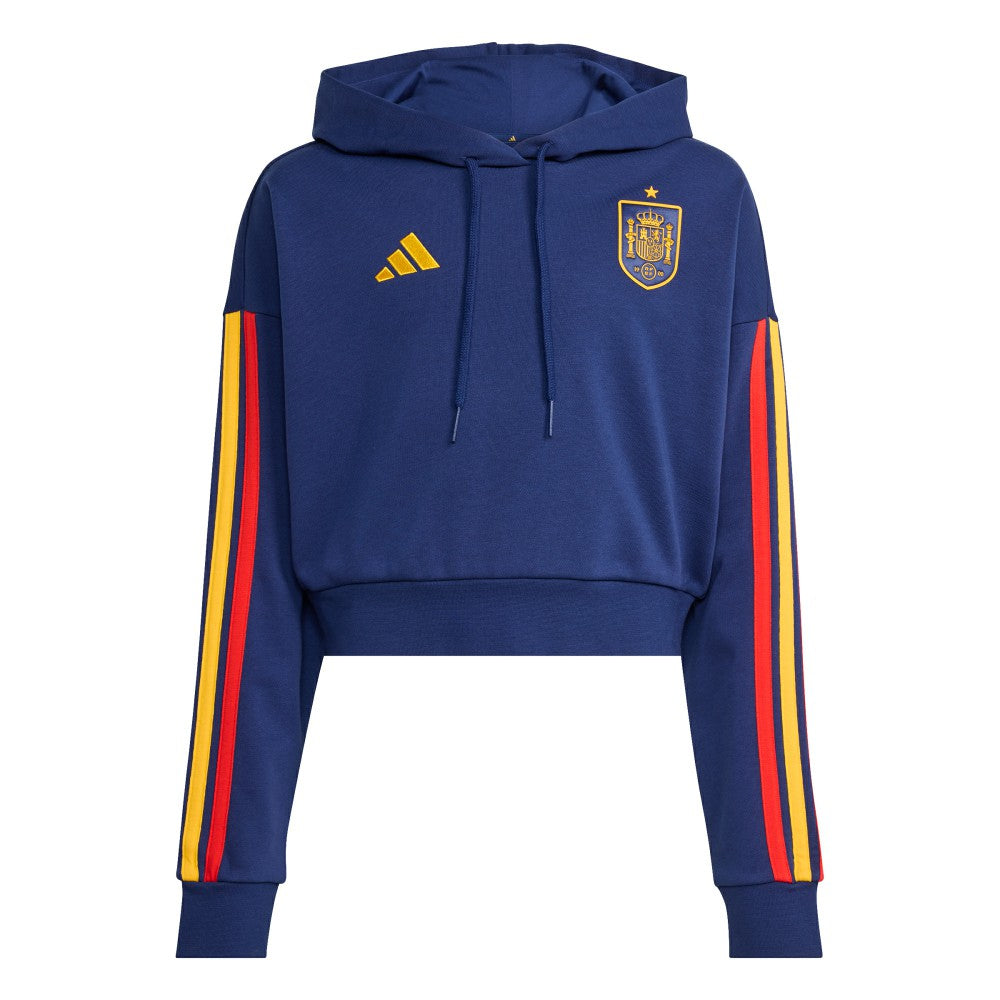 Spain National Team Women's FIFA x World Cup Alphaskin Cropped Hoodie - Navy | Adidas for sale