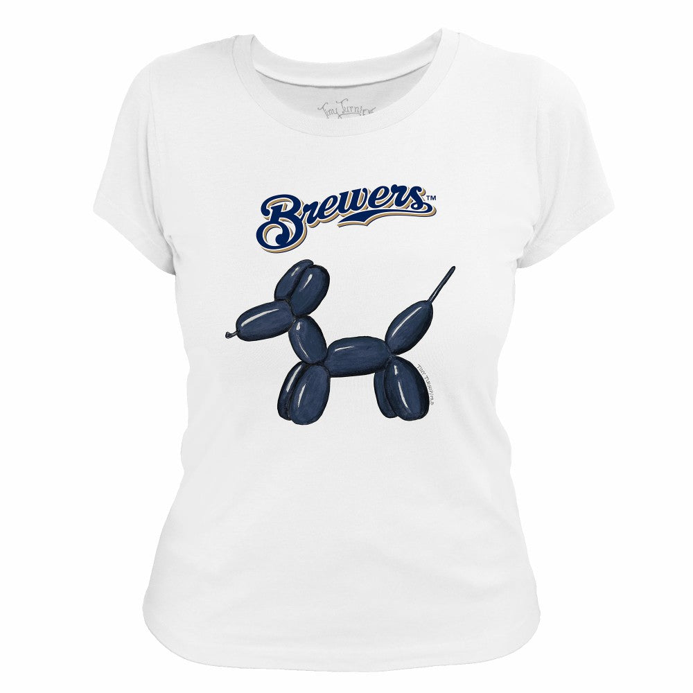 Milwaukee Brewers Tiny Turnip Women's Balloon Dog T-Shirt - White