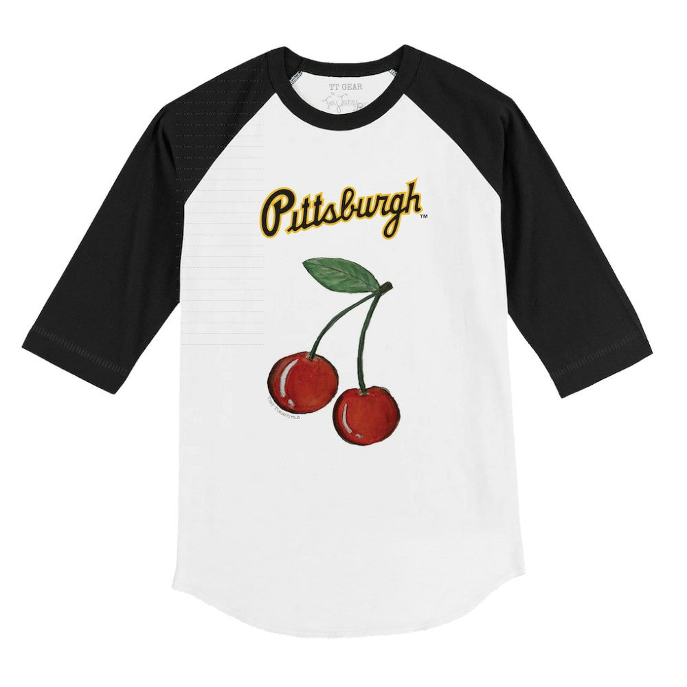 Pittsburgh Pirates Tiny Turnip Youth Cherries 3/4-Sleeve Raglan Baseball T-Shirt - White