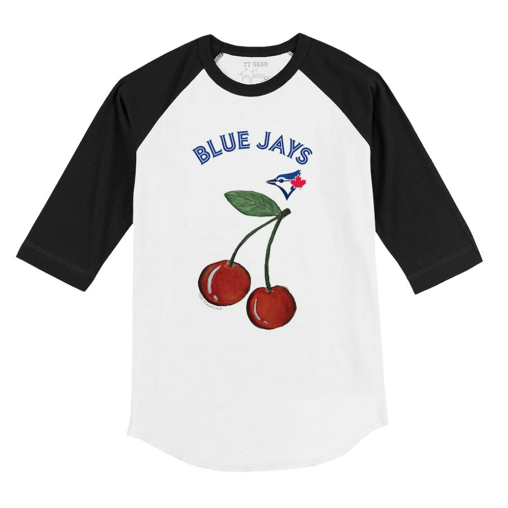 Toronto Blue Jays Tiny Turnip Youth Cherries 3/4-Sleeve Raglan Baseball T-Shirt - White