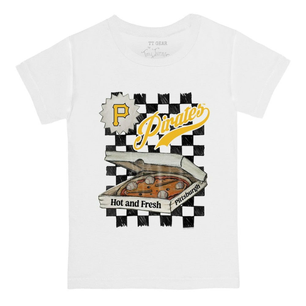 Pittsburgh Pirates Tiny Turnip Youth Pizza T-Shirt - White