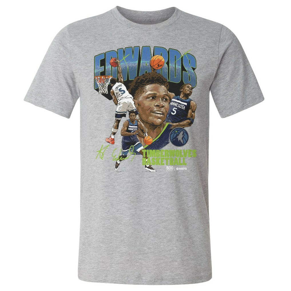 Anthony Edwards Minnesota Timberwolves 500 Level Collage T-Shirt - Heather Gray online