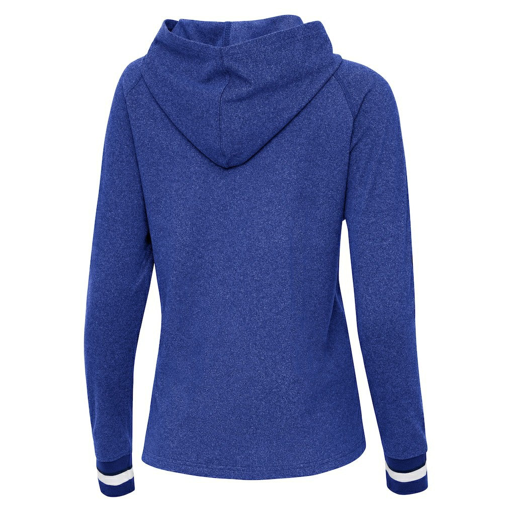 Indianapolis Colts Antigua Women's Trek Raglan Pullover Hoodie - Heather Royal on sale