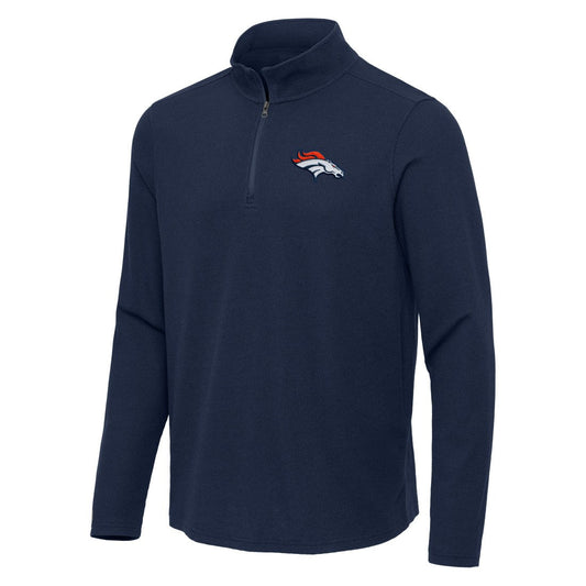 Denver Broncos Antigua Sync Tri-Blend Quarter-Zip Pullover - Heather Navy sale