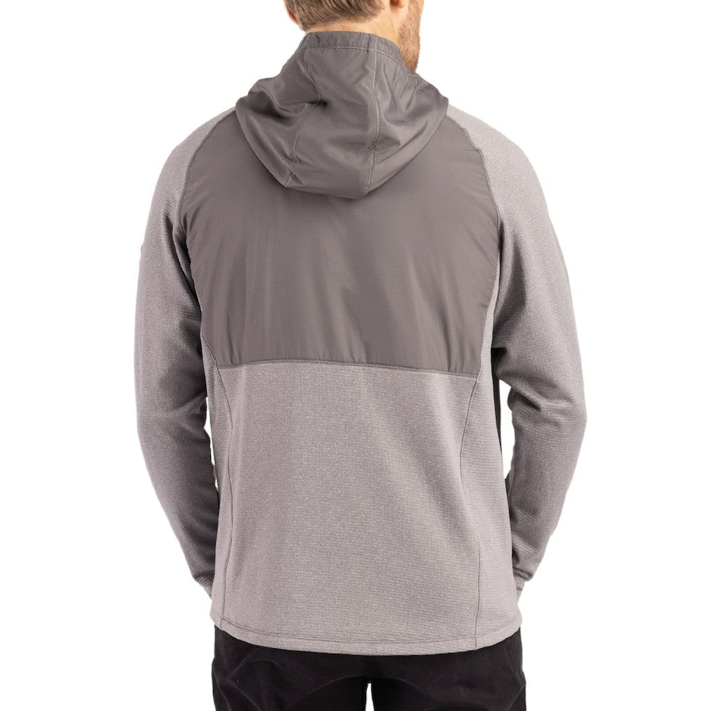 Los Angeles Chargers Cutter & Buck Peshastin Eco Fleece Recycled Raglan Full-Zip Tri-Blend Hybrid Jacket - Heather Gray discount