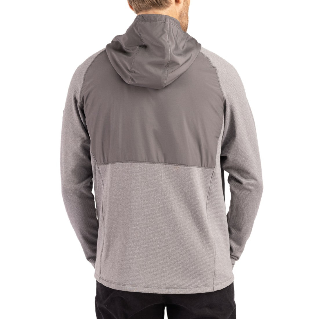 Tampa Bay Buccaneers Cutter & Buck Peshastin Eco Fleece Recycled Raglan Full-Zip Tri-Blend Hybrid Jacket - Heather Gray discount