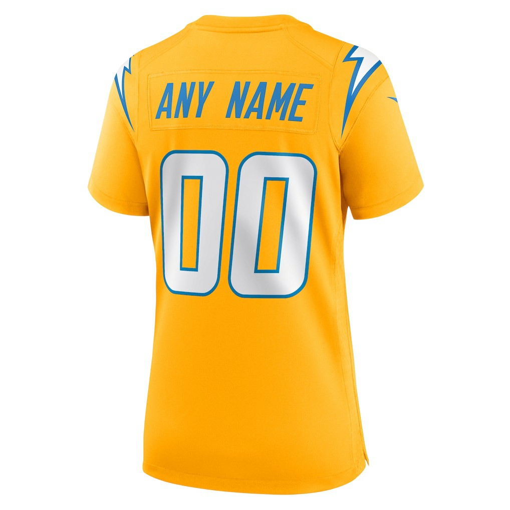 Los Angeles Chargers Women's Alternate Charger Power Game Custom Jersey - Gold | Nike online