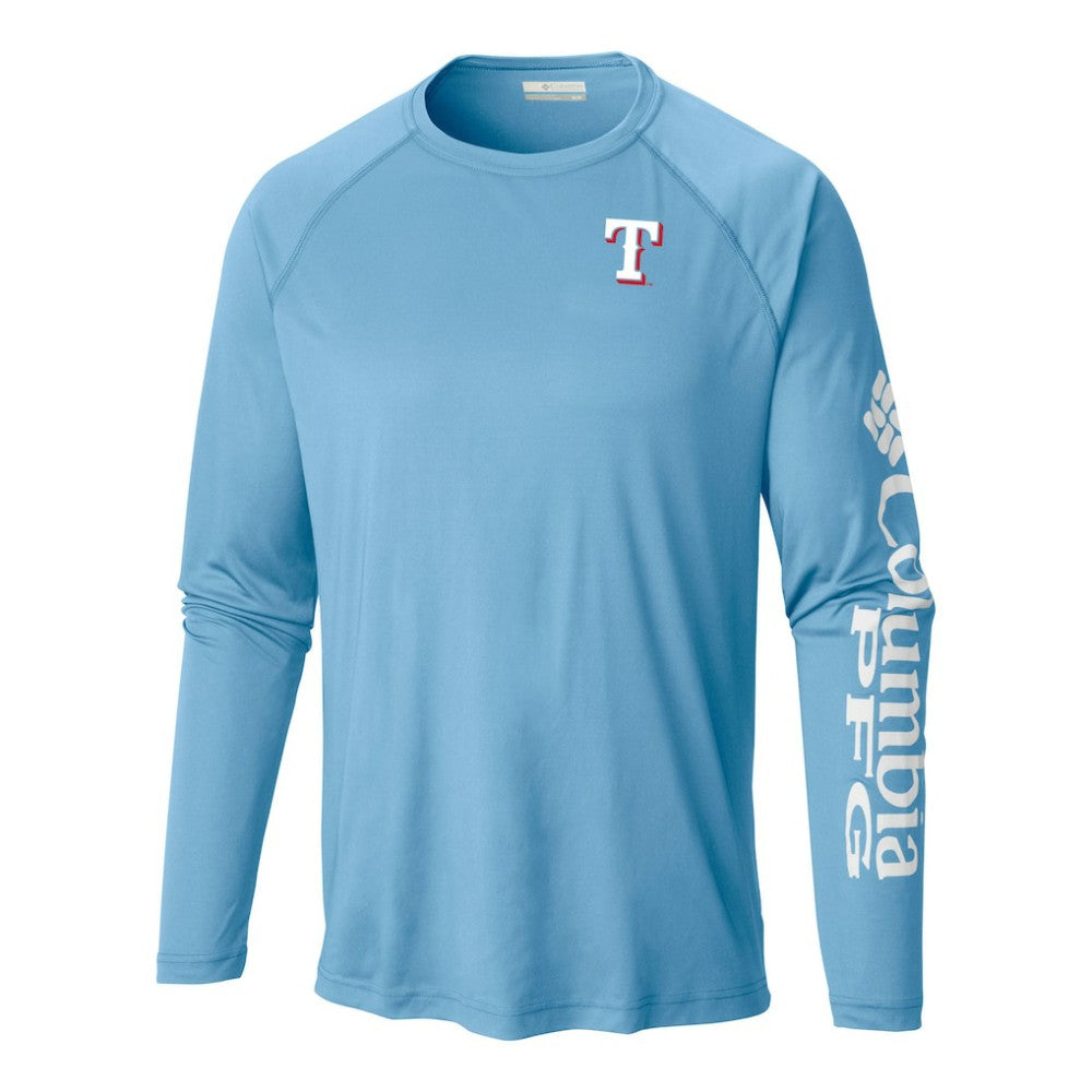 Texas Rangers Terminal Tackle Long Sleeve Shirt - Light Blue | Columbia